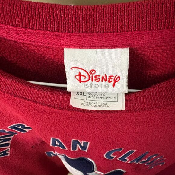 DISNEY Store American Classic Mickey Mens Red Fleece Pullover Size XXL - Picture 3 of 3